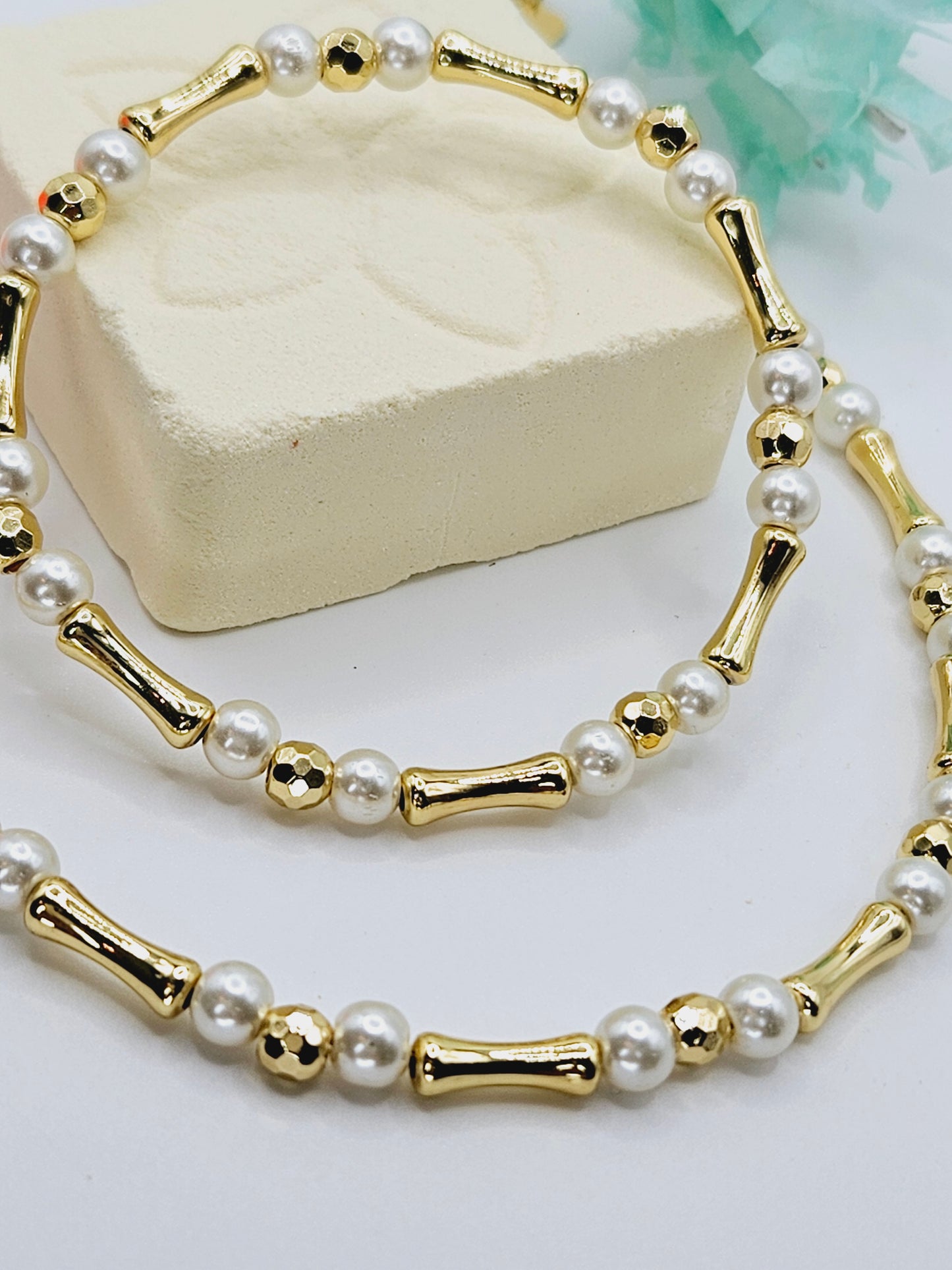Set pearl necklace and bracelet - Fui Fuiu Jewelry