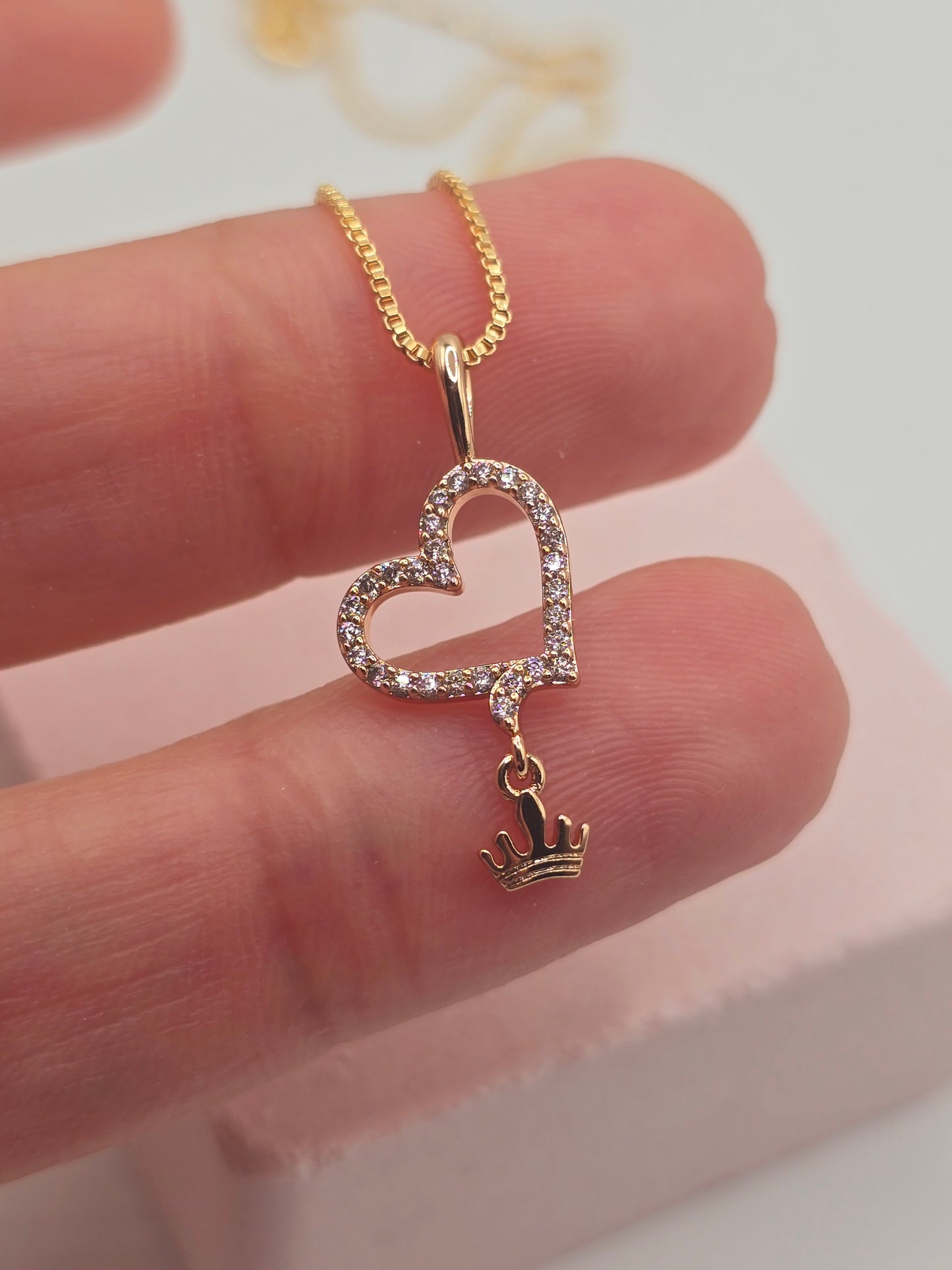 Cadena corazon/coronita Oro Laminado - Fui Fuiu Jewelry