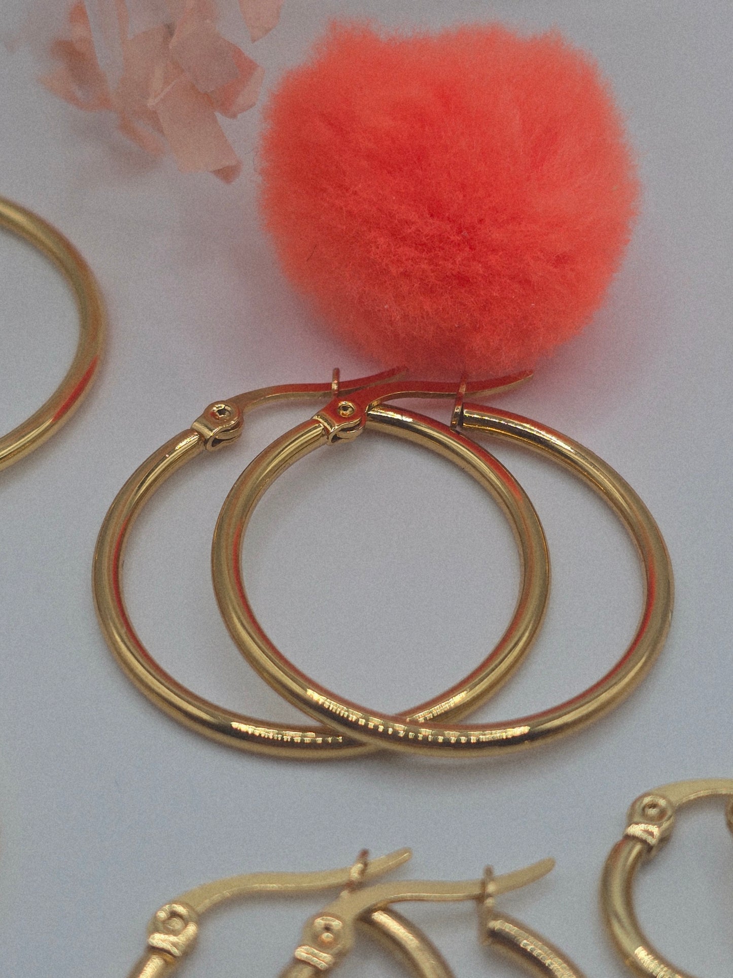 Earring hoops acero gold stainless steel ring aros zarcillos