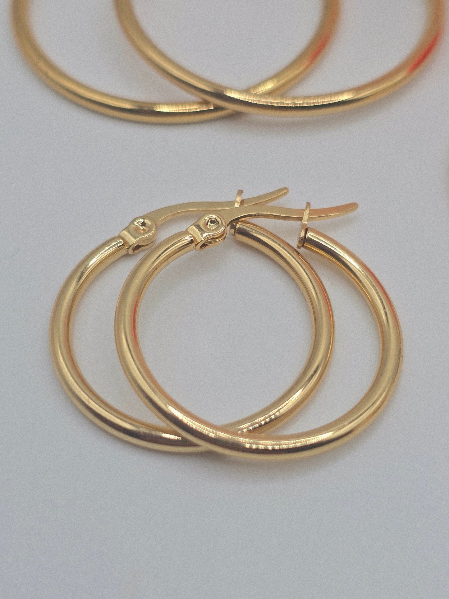 Earring hoops acero gold stainless steel ring aros zarcillos