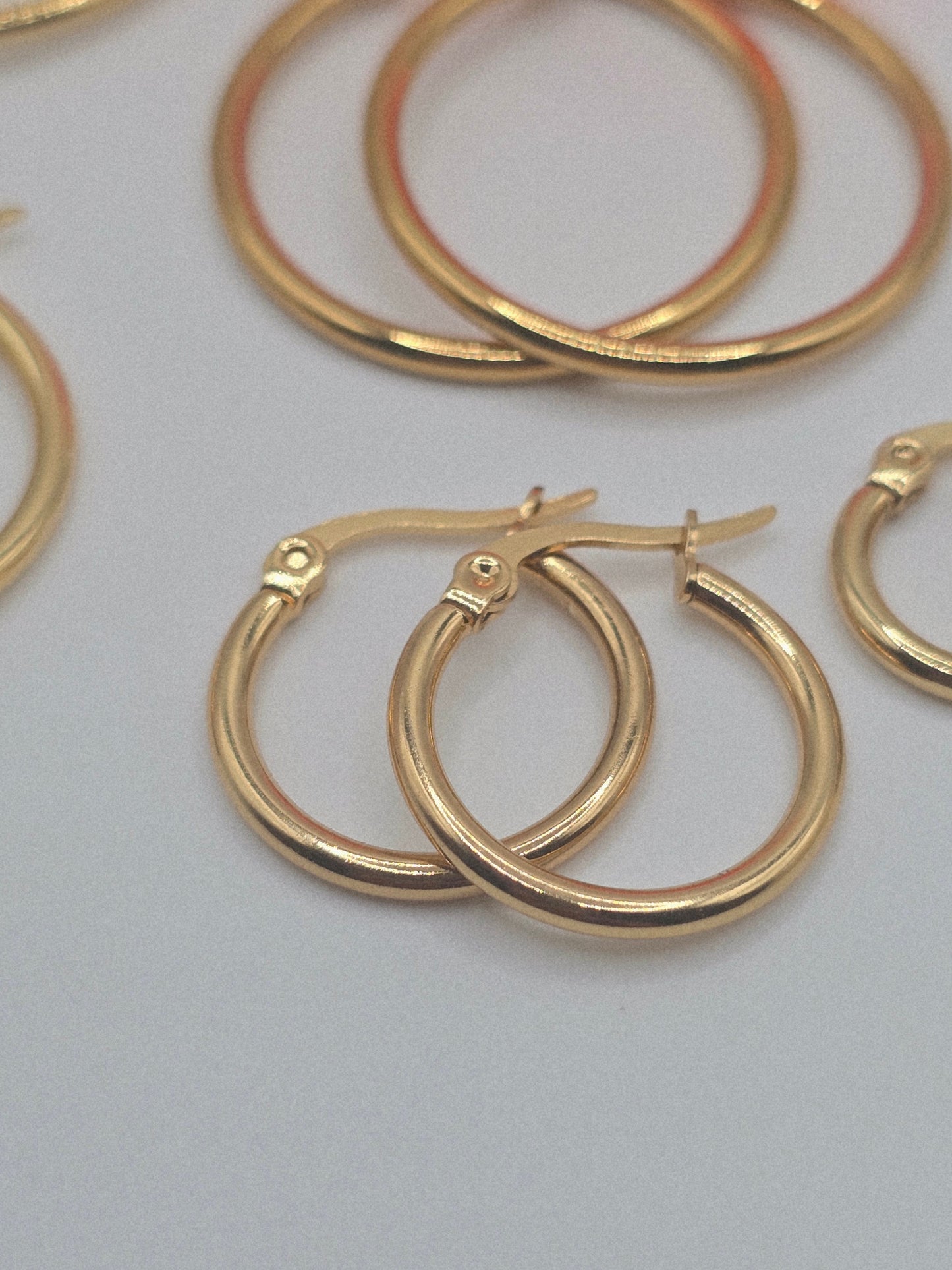 Earring hoops acero gold stainless steel ring aros zarcillos