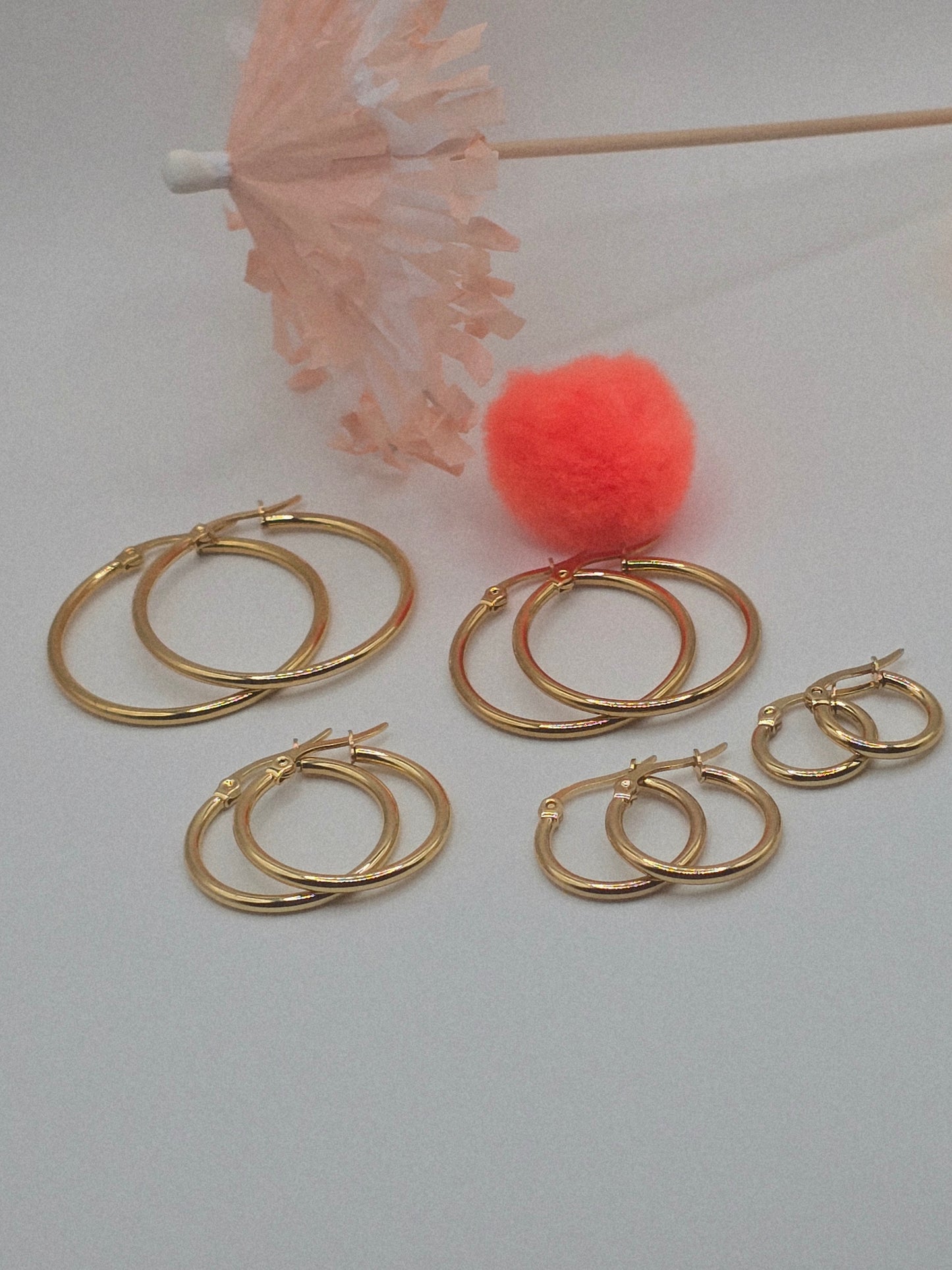 Earring hoops acero gold stainless steel ring aros zarcillos