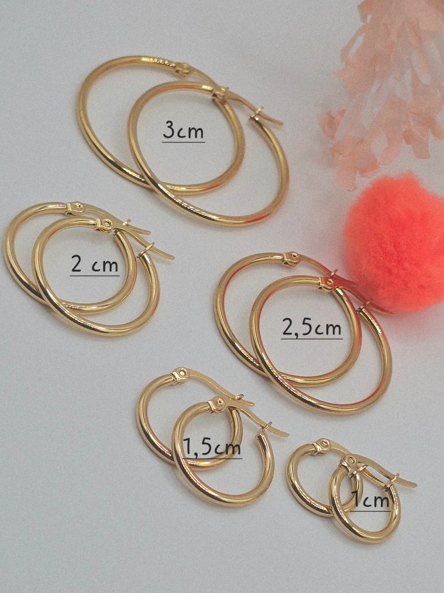 Earring hoops acero gold stainless steel ring aros zarcillos