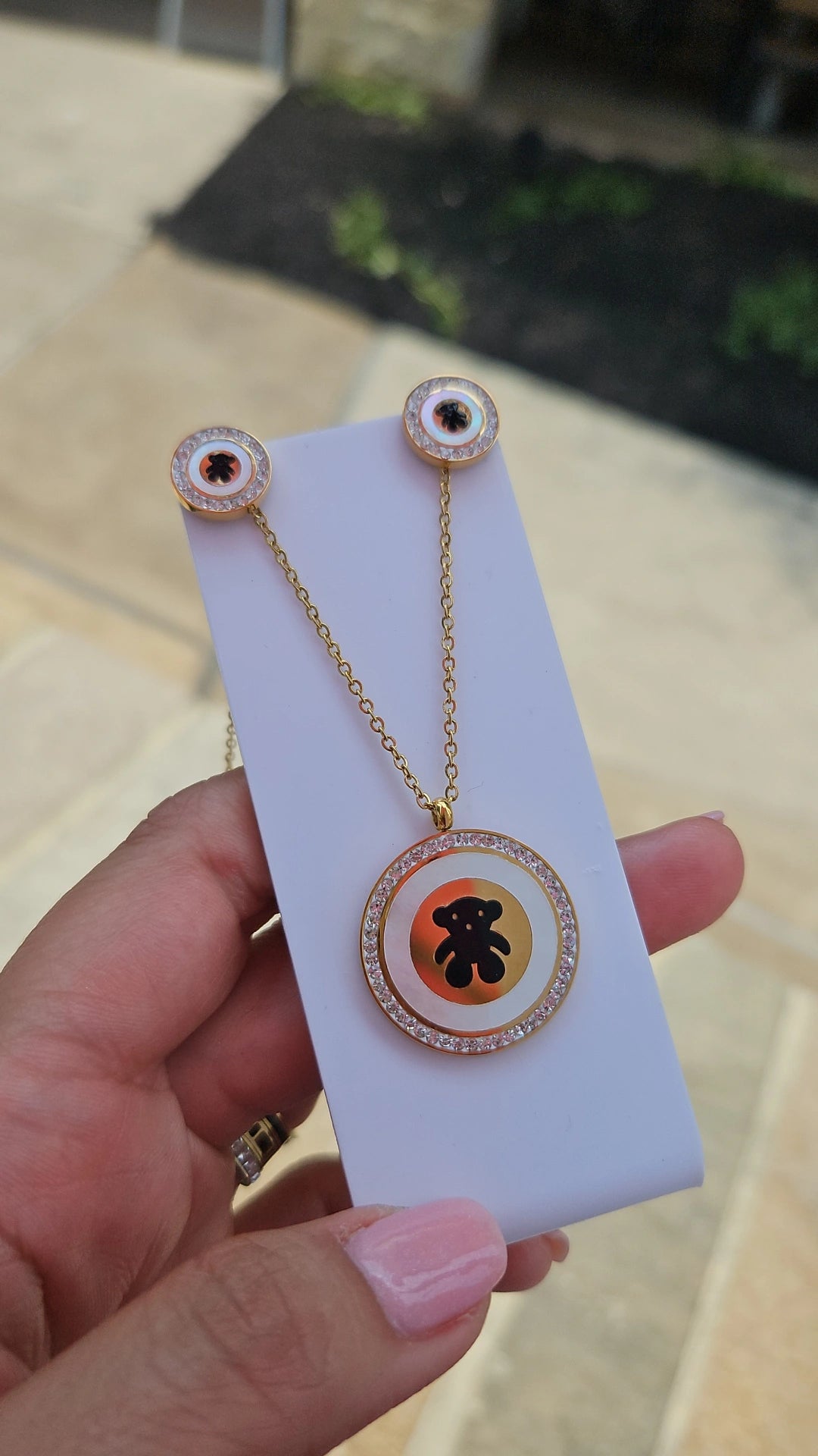 Black bear set necklace - Fui Fuiu Jewelry