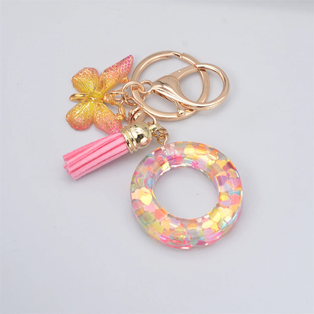 Fashion DIY A-Z Letters keychain Metal Holder Pendent Key Chain Women Car Key Ring Simple Letter Name Key Party Gift Jewelry - Fui Fuiu Jewelry