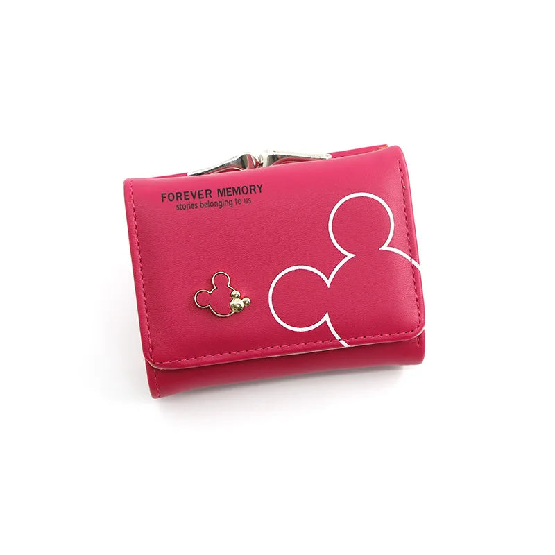 New Women's Wallet Cute Cartoon Letter Printed Students Coin Purse Triple Fold Short Style Wallets for Women Girls Handheld Bags