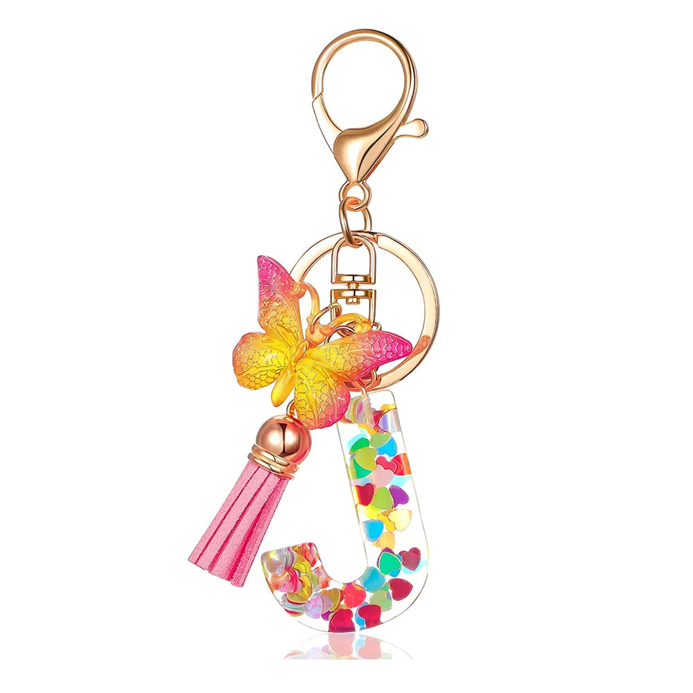 Fashion DIY A-Z Letters keychain Metal Holder Pendent Key Chain Women Car Key Ring Simple Letter Name Key Party Gift Jewelry - Fui Fuiu Jewelry
