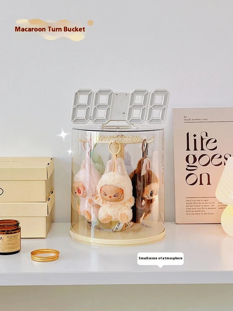 Labubu Pendant Display Box Rotating Transparent Labubu Doll Storage Blind Box Storage Display Dustproof And Moisture-Proof - Fui Fuiu Jewelry