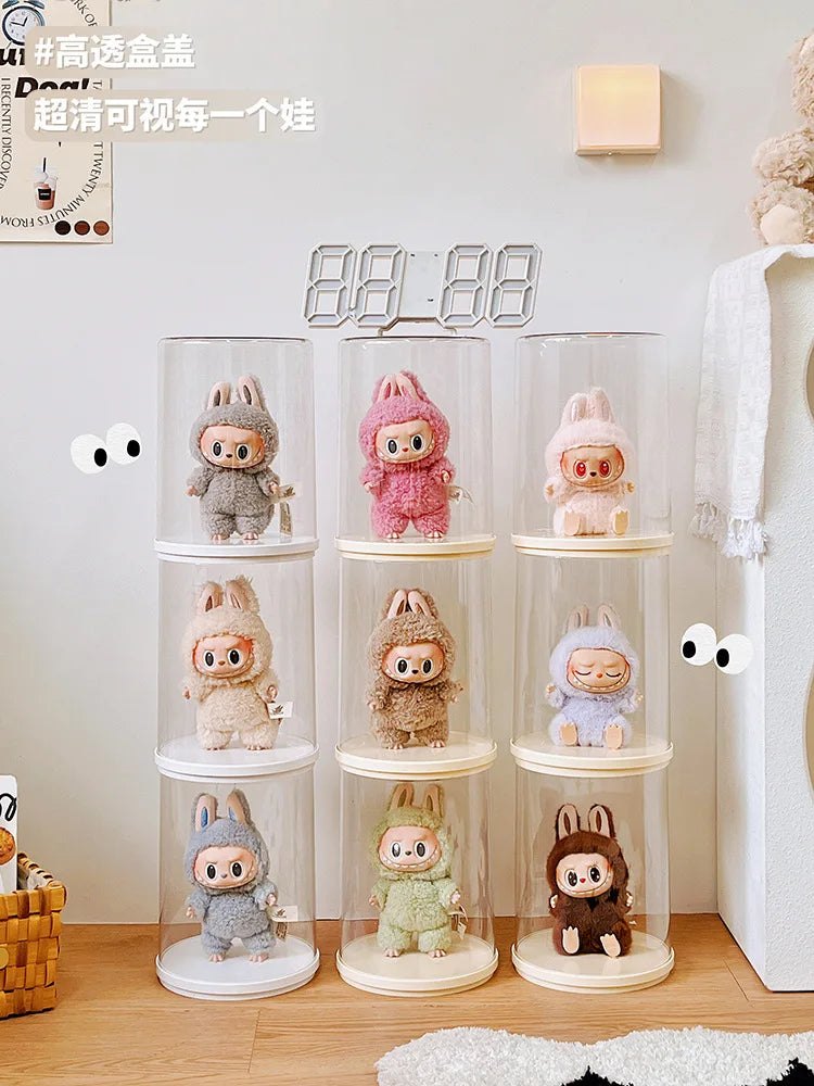 Labubu Pendant Display Box Rotating Transparent Labubu Doll Storage Blind Box Storage Display Dustproof And Moisture-Proof - Fui Fuiu Jewelry