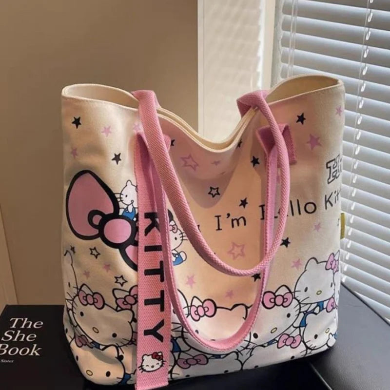 Sanrio Hello Kitty Shoulder Bag Cute Cartoon KT Cat Handbag Girls Backpack Schoolbag Holiday Gifts