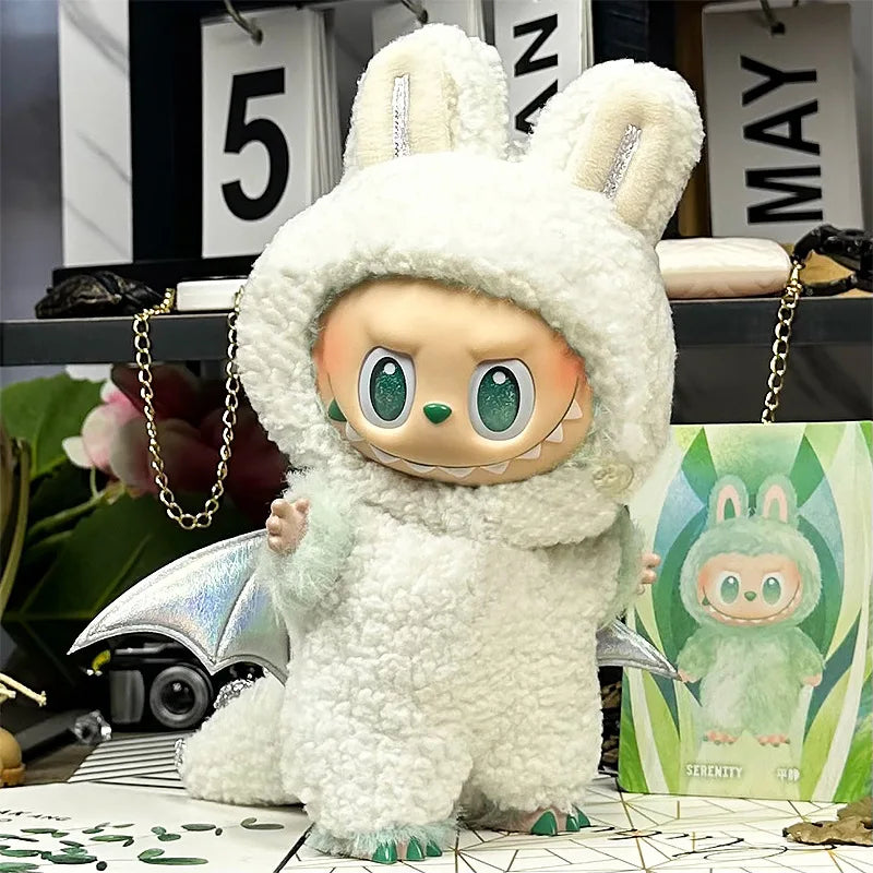 Labubu Doll 17cm Fashion Hoodie Clothing BJD Mini Replacement Cartoon Doll Accessory Cute Decorative Item for Figurines - Fui Fuiu Jewelry