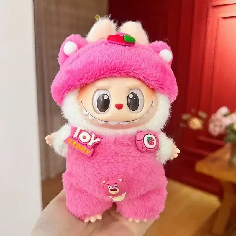 Labubu Doll 17cm Fashion Hoodie Clothing BJD Mini Replacement Cartoon Doll Accessory Cute Decorative Item for Figurines - Fui Fuiu Jewelry