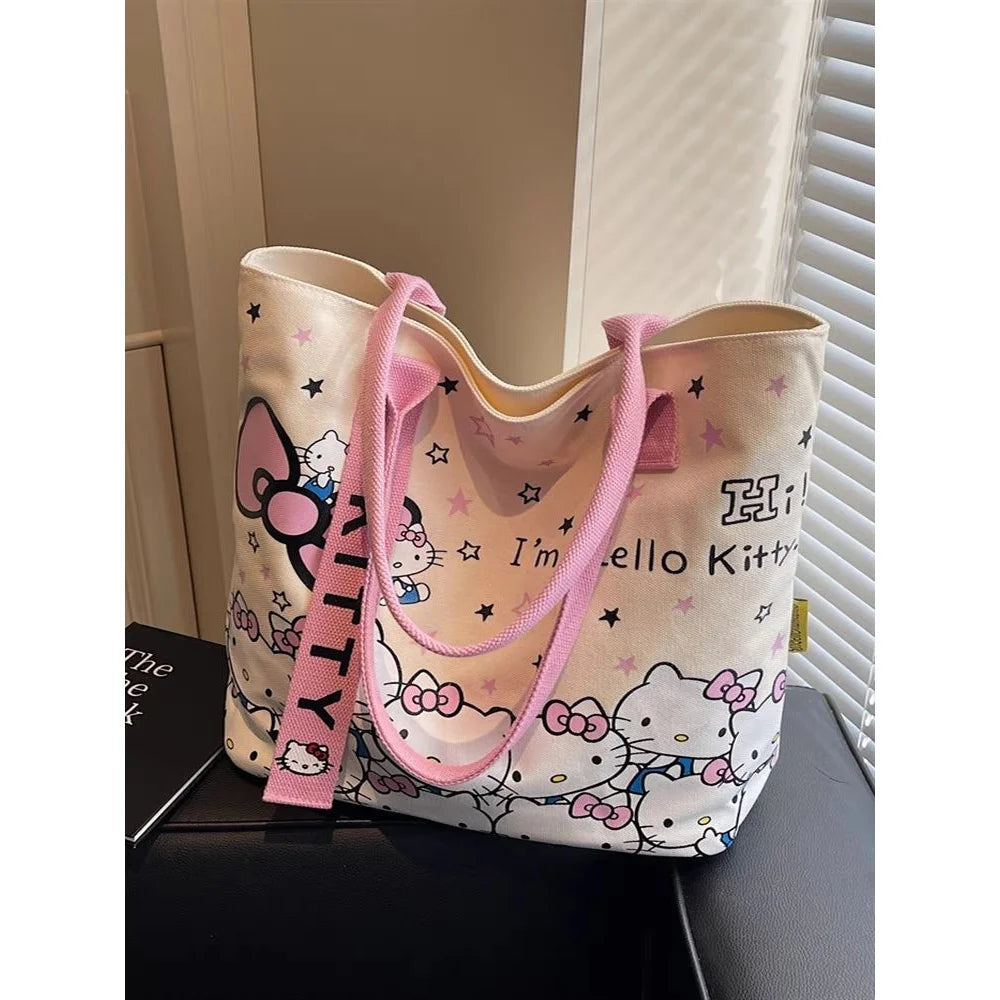 Sanrio Hello Kitty Shoulder Bag Cute Cartoon KT Cat Handbag Girls Backpack Schoolbag Holiday Gifts