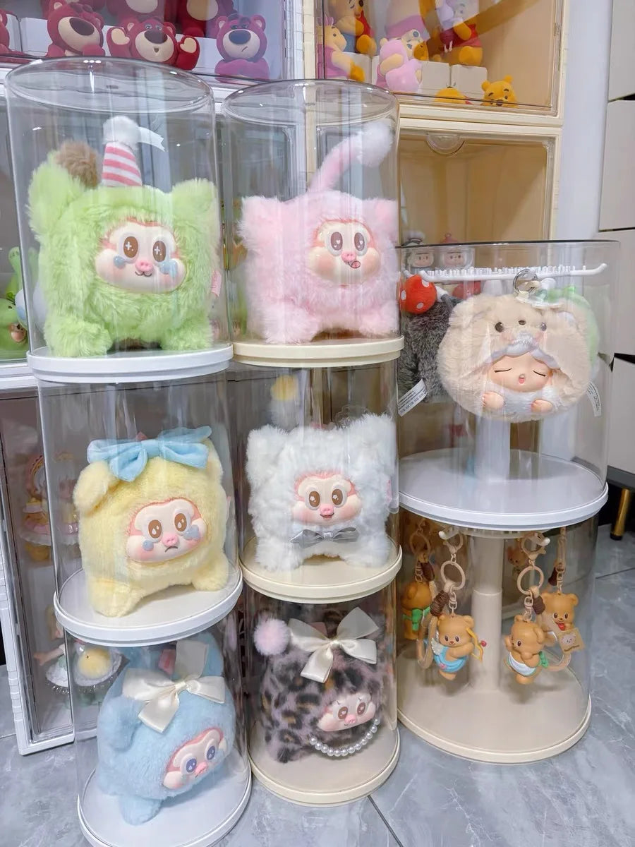 Labubu Pendant Display Box Rotating Transparent Labubu Doll Storage Blind Box Storage Display Dustproof And Moisture-Proof - Fui Fuiu Jewelry