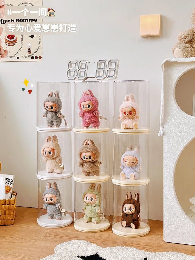 Labubu Pendant Display Box Rotating Transparent Labubu Doll Storage Blind Box Storage Display Dustproof And Moisture-Proof - Fui Fuiu Jewelry