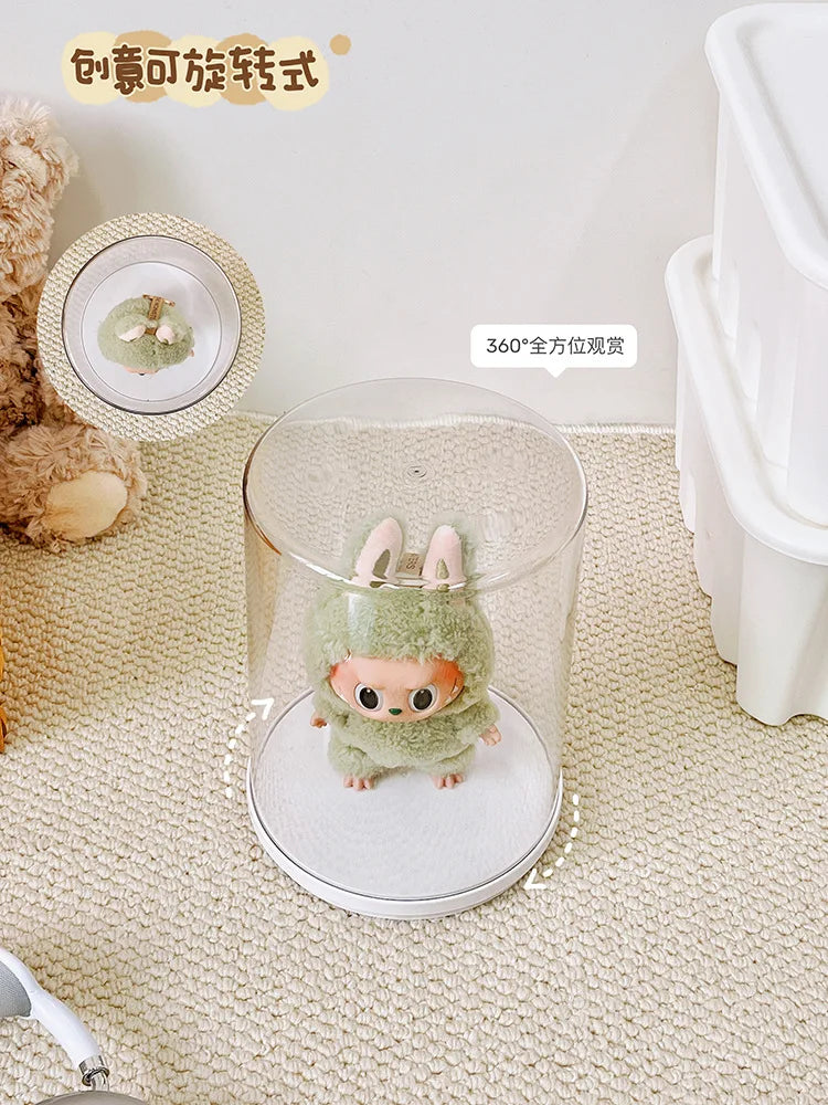 Labubu Pendant Display Box Rotating Transparent Labubu Doll Storage Blind Box Storage Display Dustproof And Moisture-Proof - Fui Fuiu Jewelry