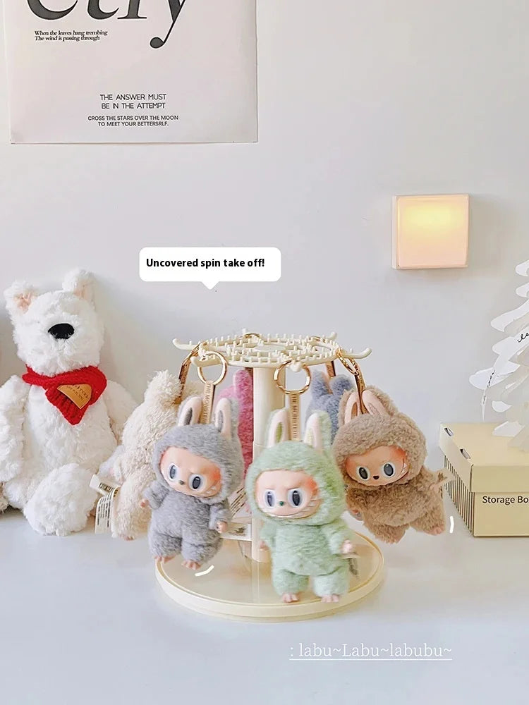 Labubu Pendant Display Box Rotating Transparent Labubu Doll Storage Blind Box Storage Display Dustproof And Moisture-Proof - Fui Fuiu Jewelry