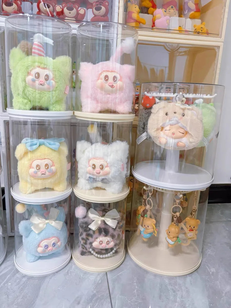 Labubu Pendant Display Box Rotating Transparent Labubu Doll Storage Blind Box Storage Display Dustproof And Moisture-Proof - Fui Fuiu Jewelry