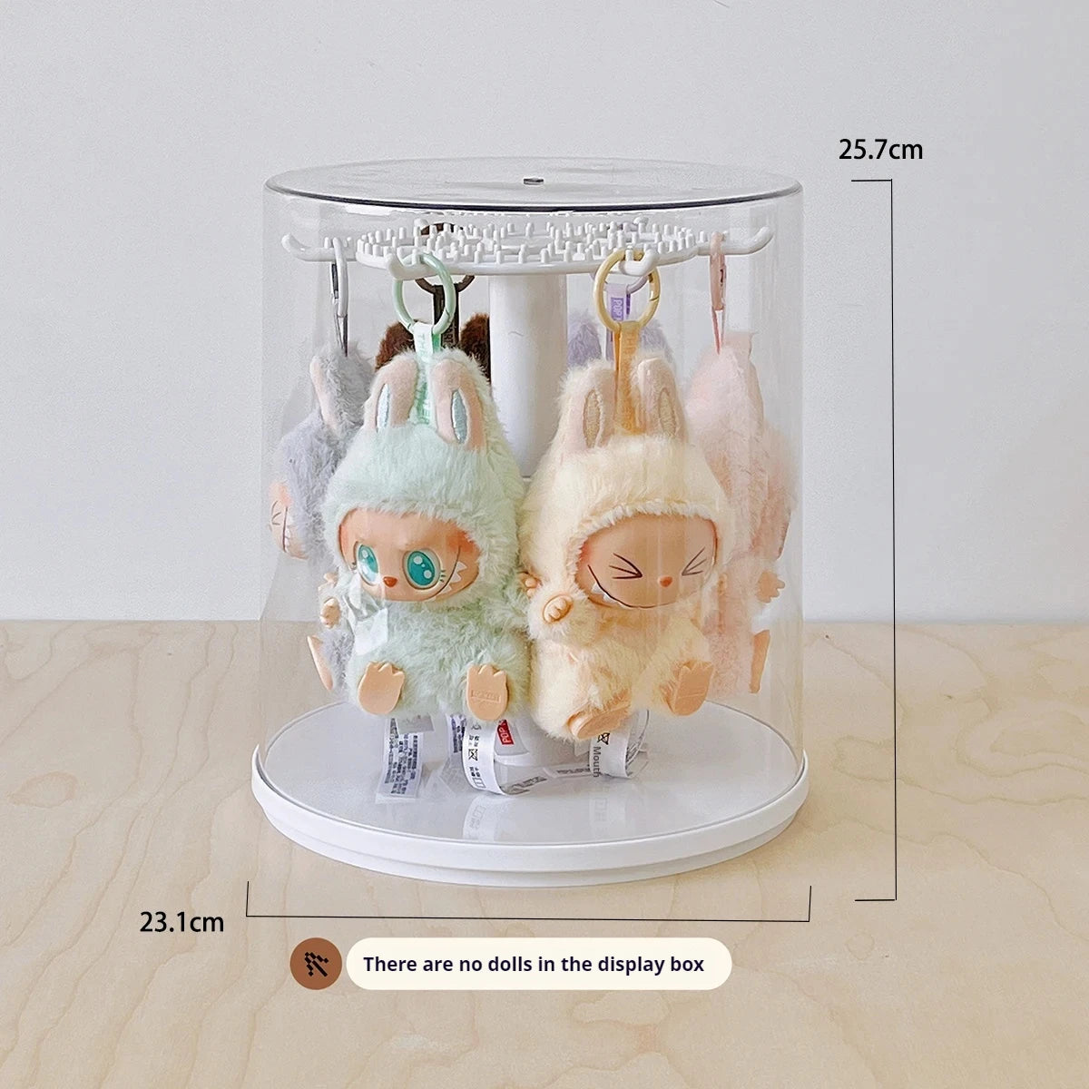 Labubu Pendant Display Box Rotating Transparent Labubu Doll Storage Blind Box Storage Display Dustproof And Moisture-Proof - Fui Fuiu Jewelry