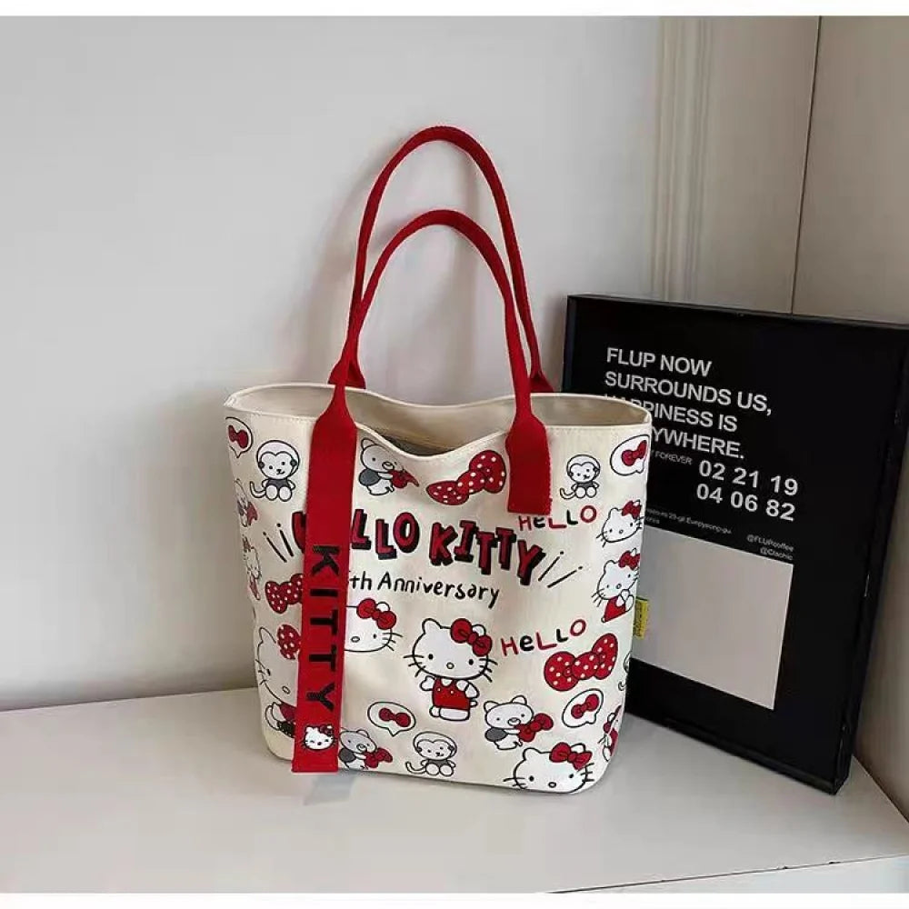 Sanrio Hello Kitty Shoulder Bag Cute Cartoon KT Cat Handbag Girls Backpack Schoolbag Holiday Gifts