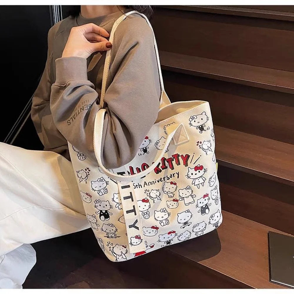 Sanrio Hello Kitty Shoulder Bag Cute Cartoon KT Cat Handbag Girls Backpack Schoolbag Holiday Gifts