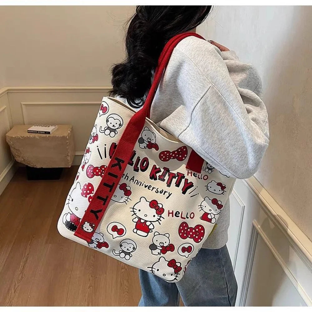 Sanrio Hello Kitty Shoulder Bag Cute Cartoon KT Cat Handbag Girls Backpack Schoolbag Holiday Gifts
