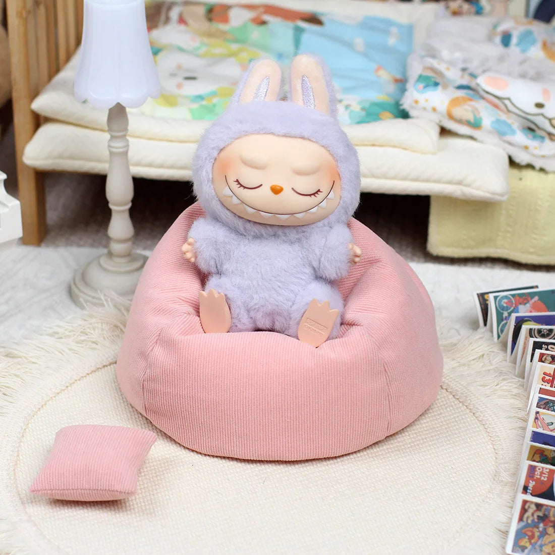 Labubu Doll Sofa for Labubu Mini Lazy Sofa Bed V1 V2 V3 DIY Clothing Accessories Cute Doll Cushion Children's Toy Gift - Fui Fuiu Jewelry