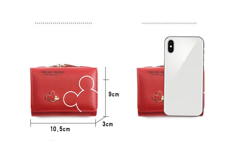 New Women's Wallet Cute Cartoon Letter Printed Students Coin Purse Triple Fold Short Style Wallets for Women Girls Handheld Bags