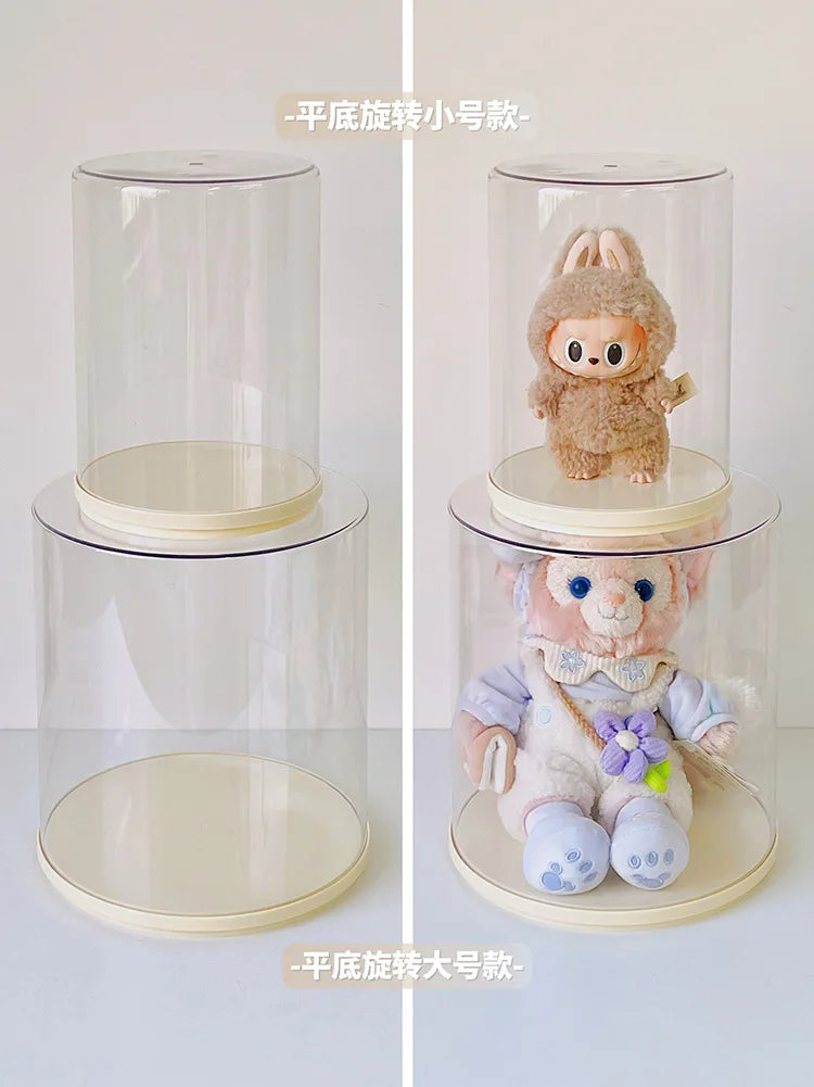 Labubu Pendant Display Box Rotating Transparent Labubu Doll Storage Blind Box Storage Display Dustproof And Moisture-Proof - Fui Fuiu Jewelry