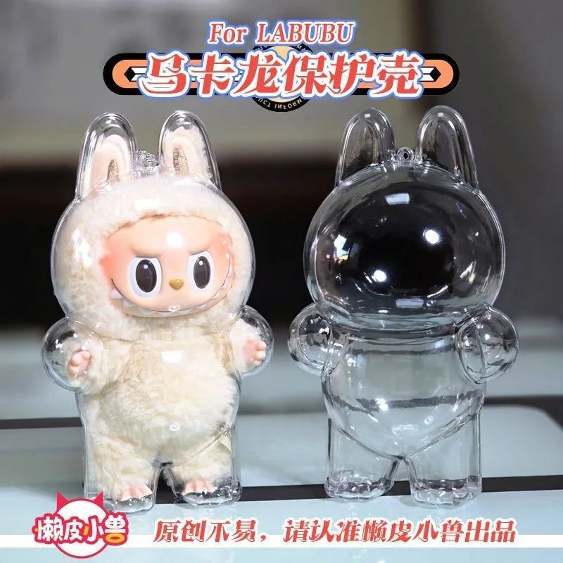 LABUBU V1 V2 transparent protective shell macaron standing protective cover dust cover doll labubu protector case - Fui Fuiu Jewelry