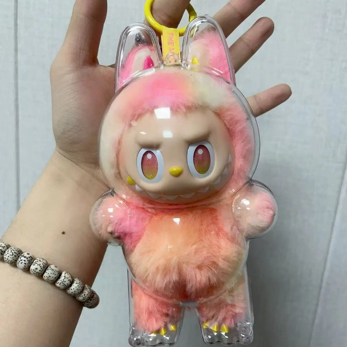 LABUBU V1 V2 transparent protective shell macaron standing protective cover dust cover doll labubu protector case - Fui Fuiu Jewelry