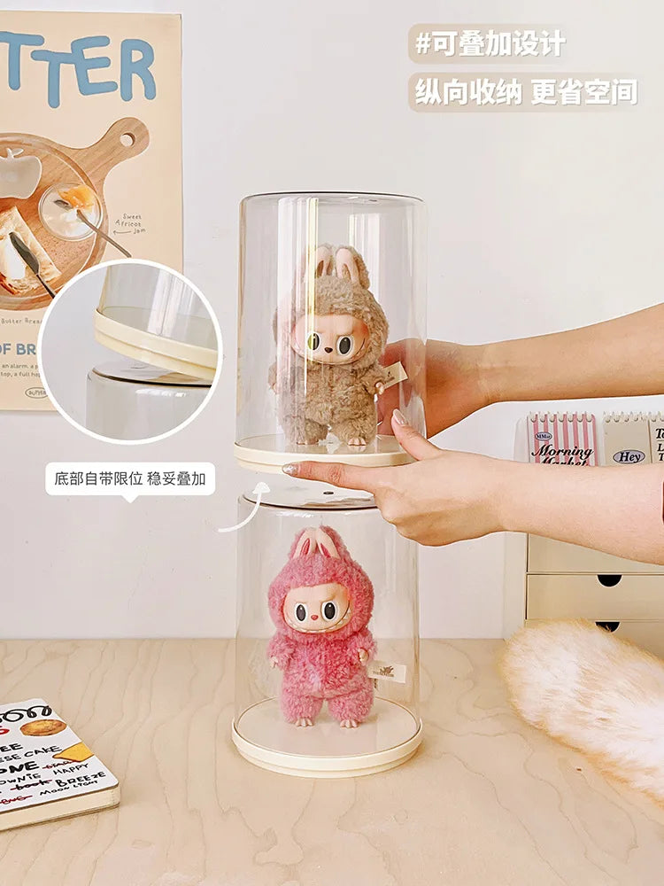 Labubu Pendant Display Box Rotating Transparent Labubu Doll Storage Blind Box Storage Display Dustproof And Moisture-Proof - Fui Fuiu Jewelry