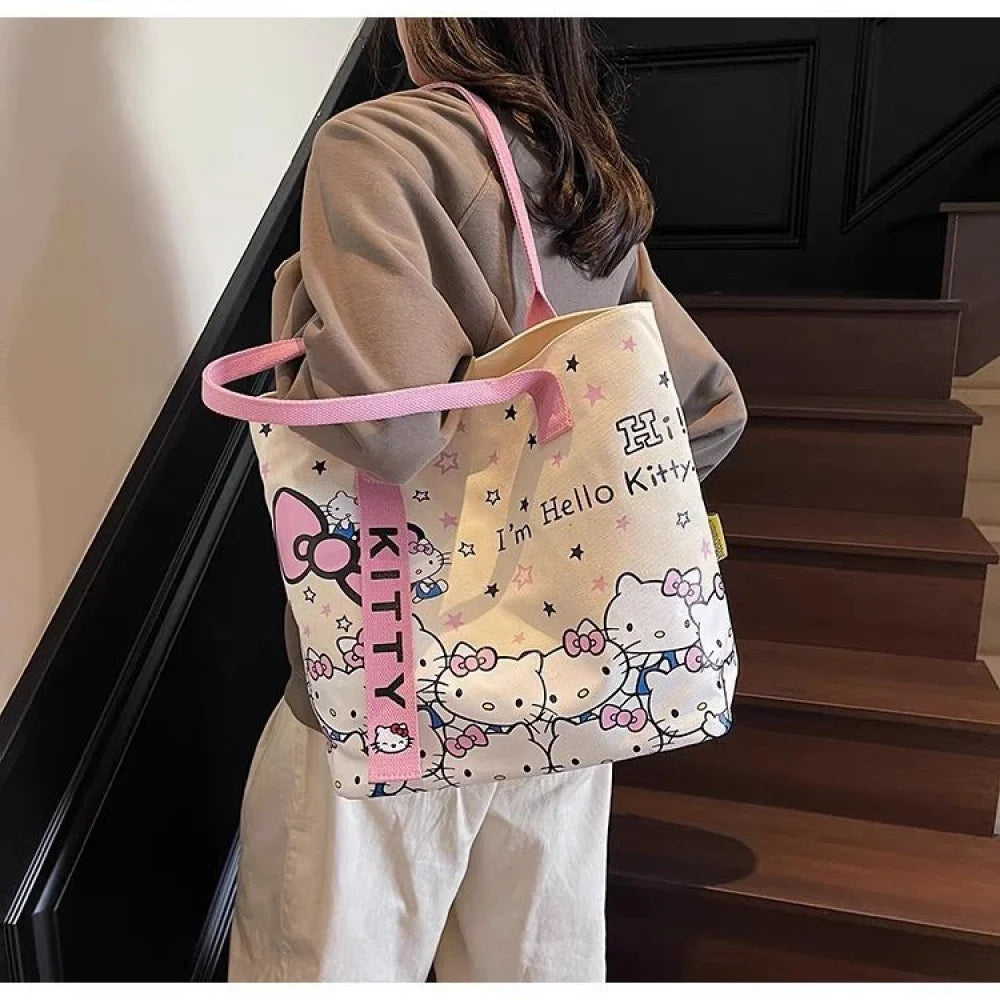 Sanrio Hello Kitty Shoulder Bag Cute Cartoon KT Cat Handbag Girls Backpack Schoolbag Holiday Gifts