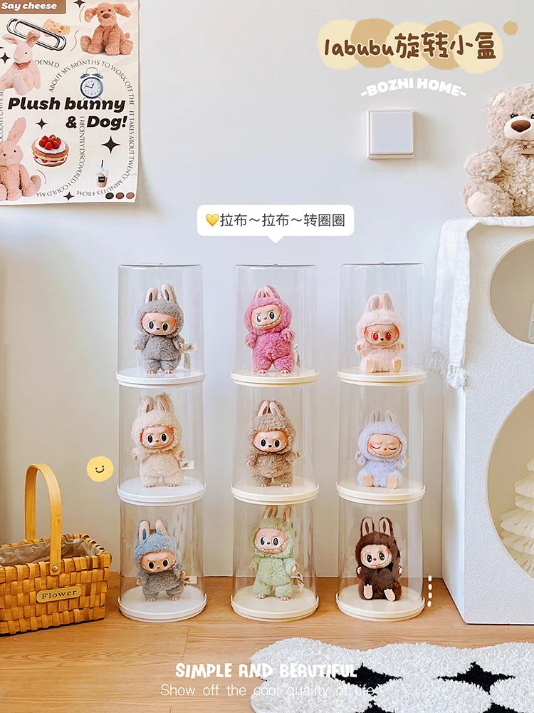 Labubu Pendant Display Box Rotating Transparent Labubu Doll Storage Blind Box Storage Display Dustproof And Moisture-Proof - Fui Fuiu Jewelry