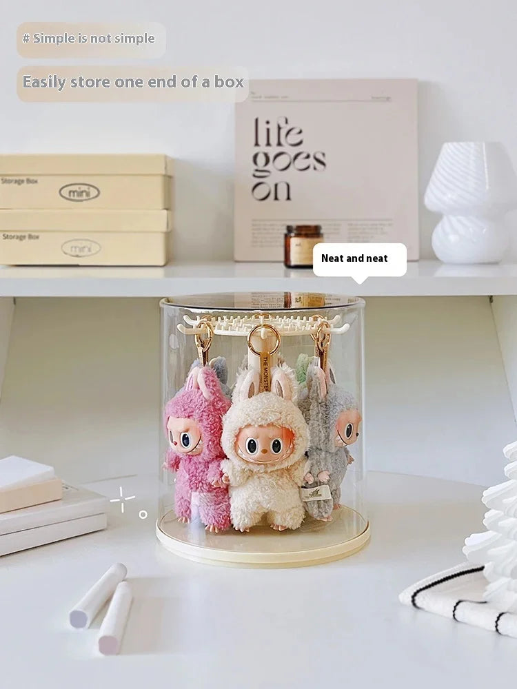 Labubu Pendant Display Box Rotating Transparent Labubu Doll Storage Blind Box Storage Display Dustproof And Moisture-Proof - Fui Fuiu Jewelry
