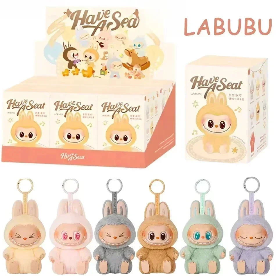 1:1 High Quality Kawaii Monster Labubu Blind Box Series PVC Labubu Macaron Pendant Doll Monster Keychain Birthday Christmas Gift - Fui Fuiu Jewelry