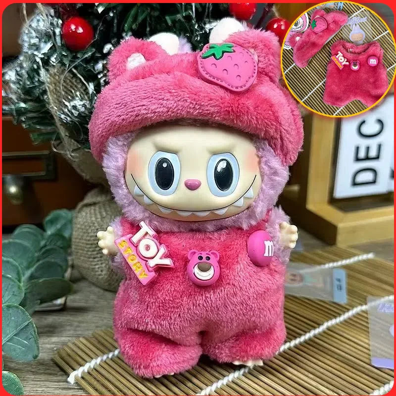 Labubu Doll 17cm Fashion Hoodie Clothing BJD Mini Replacement Cartoon Doll Accessory Cute Decorative Item for Figurines - Fui Fuiu Jewelry