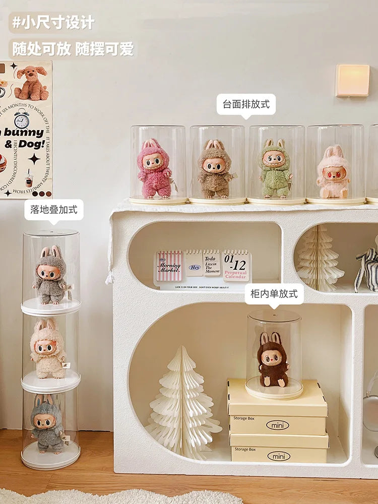 Labubu Pendant Display Box Rotating Transparent Labubu Doll Storage Blind Box Storage Display Dustproof And Moisture-Proof - Fui Fuiu Jewelry