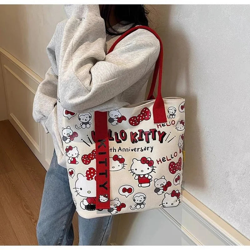 Sanrio Hello Kitty Shoulder Bag Cute Cartoon KT Cat Handbag Girls Backpack Schoolbag Holiday Gifts