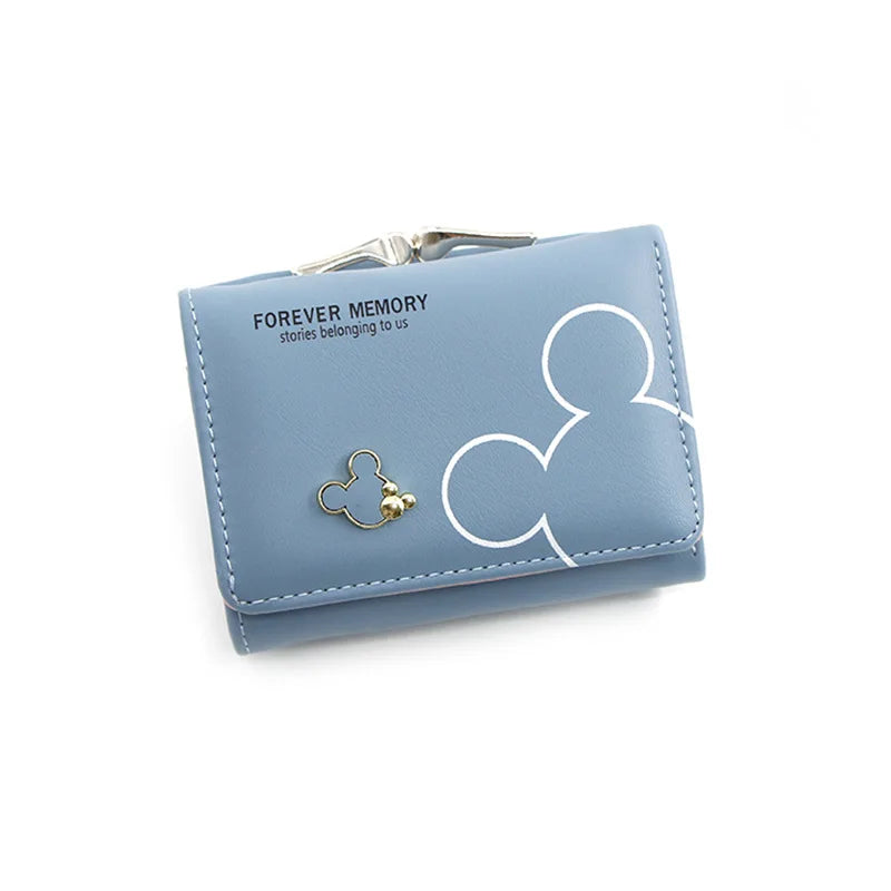 New Women's Wallet Cute Cartoon Letter Printed Students Coin Purse Triple Fold Short Style Wallets for Women Girls Handheld Bags