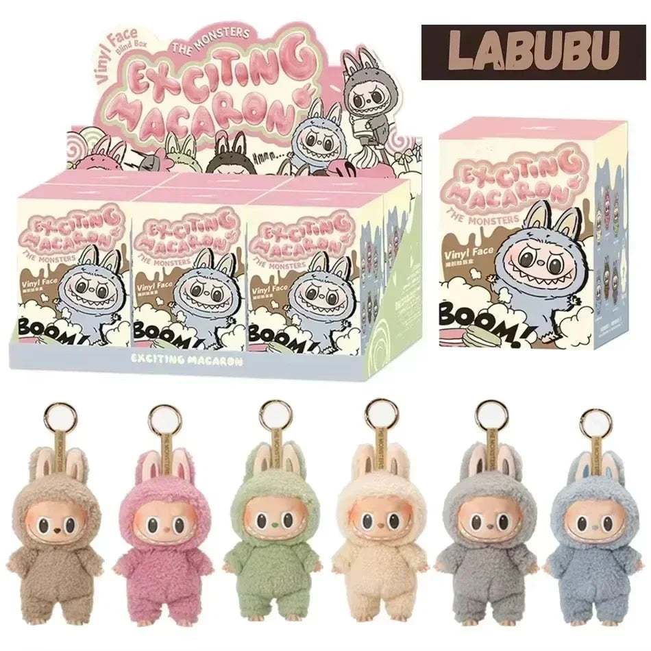 1:1 High Quality Kawaii Monster Labubu Blind Box Series PVC Labubu Macaron Pendant Doll Monster Keychain Birthday Christmas Gift - Fui Fuiu Jewelry