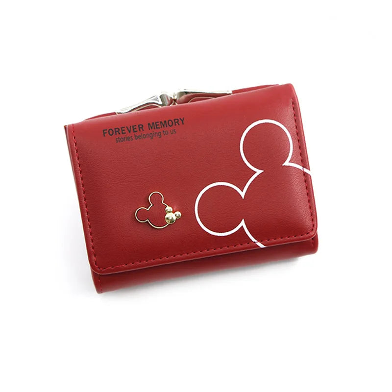 New Women's Wallet Cute Cartoon Letter Printed Students Coin Purse Triple Fold Short Style Wallets for Women Girls Handheld Bags