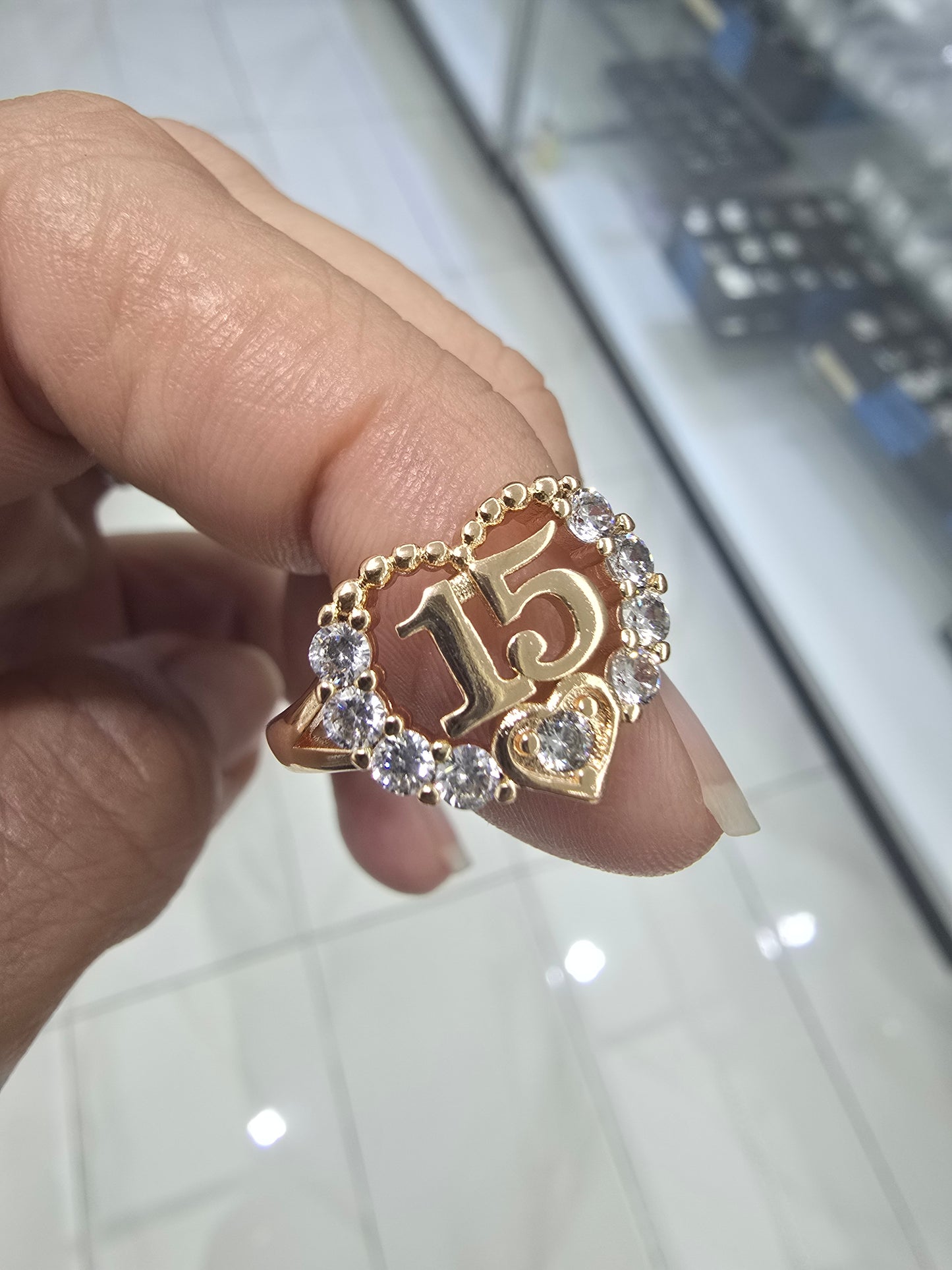 15's ring quinceañera 14K Gold filled laminado rings anillo