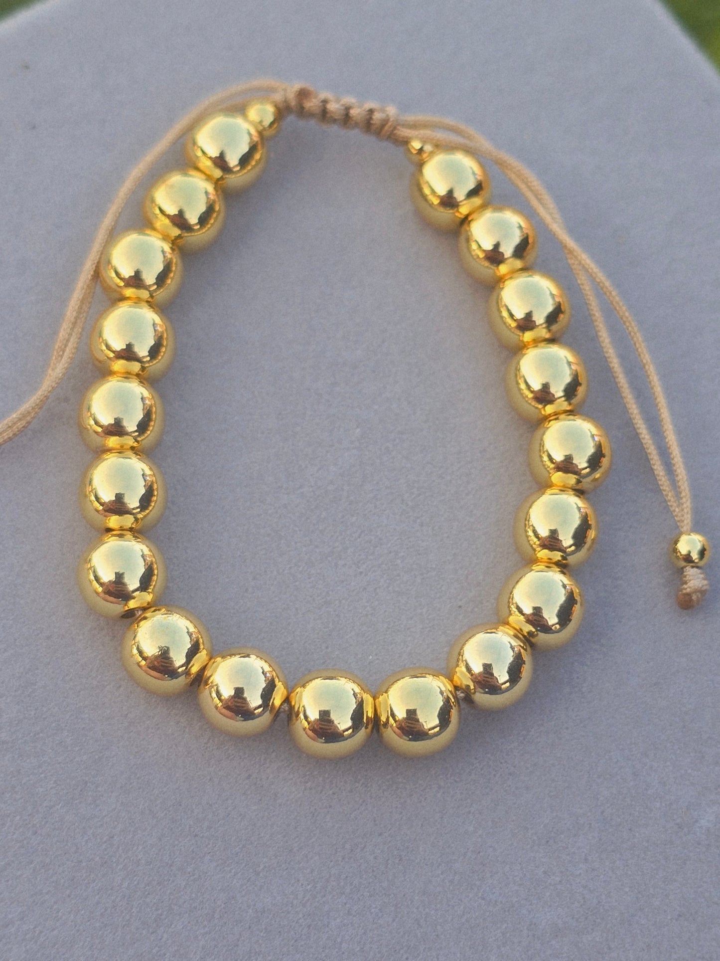Pulsera de balines ajustable dorada bracelets beaded gold