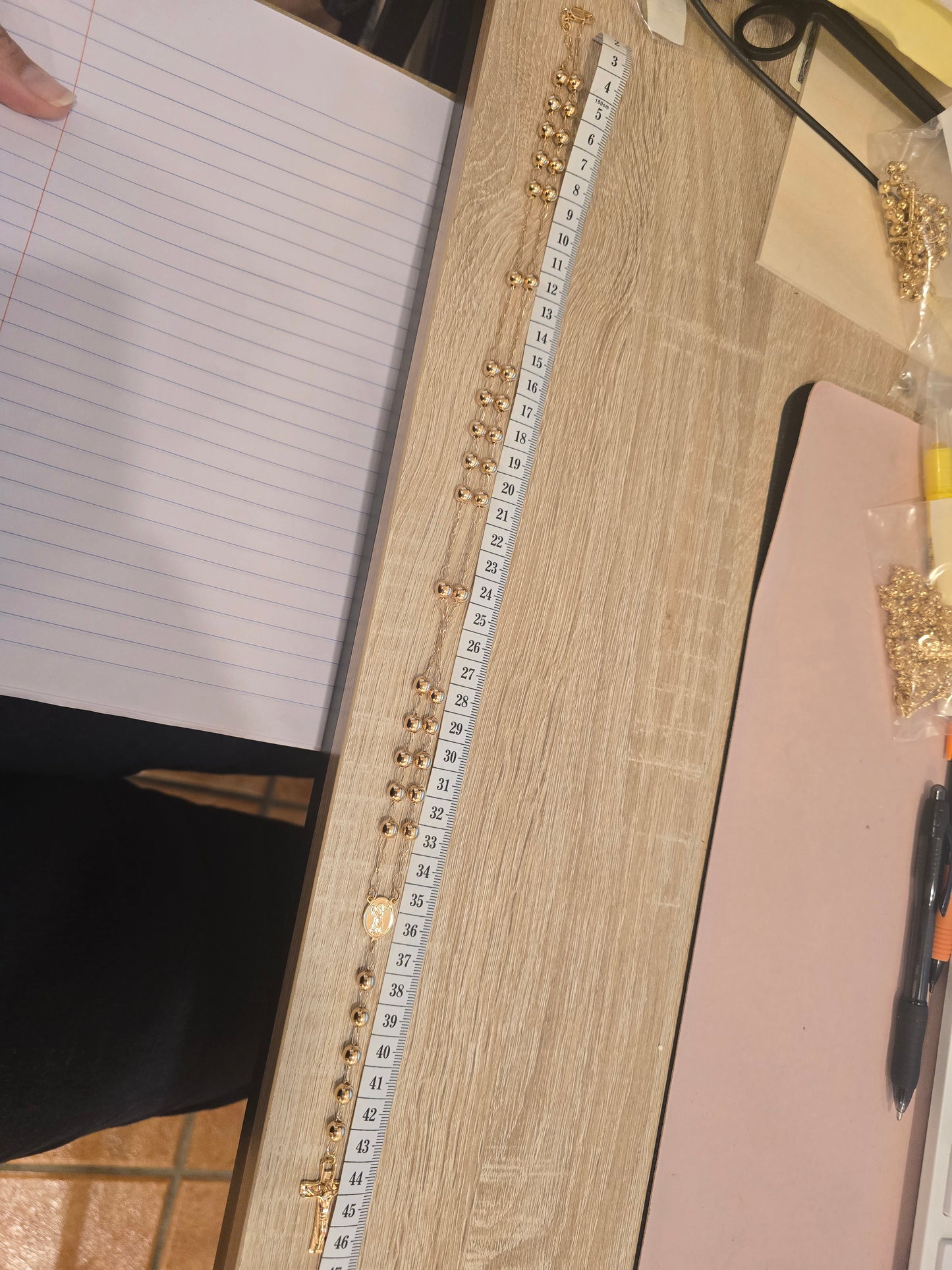 Rosario Cadena laminado de 18K garantizado Divino Niño necklace Oro Brasilero Rosary