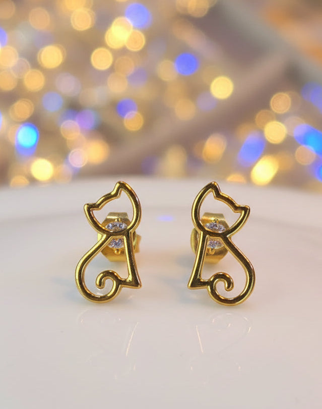 Studs Cats earrings - Fui Fuiu Jewelry