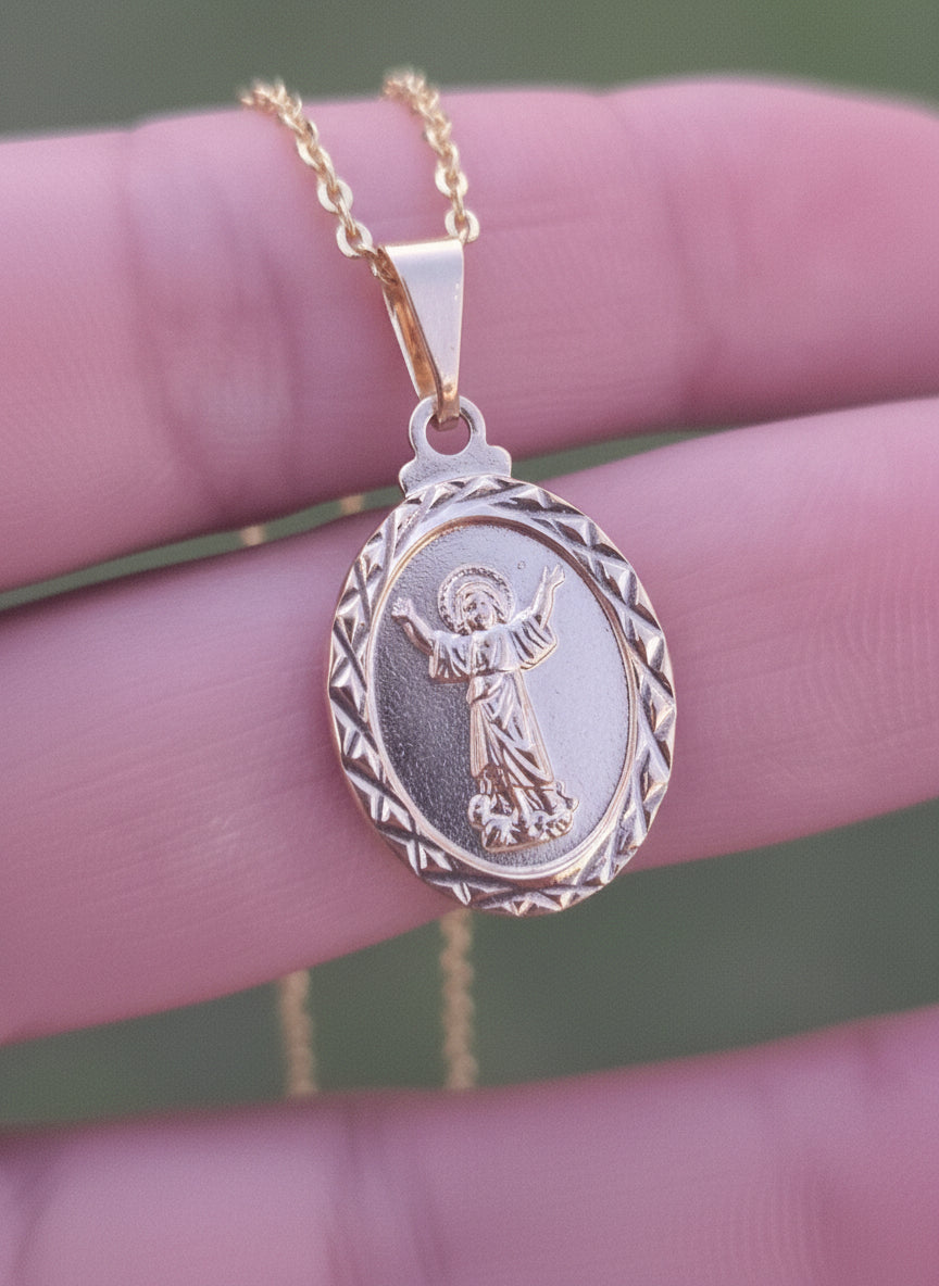 Divino niño necklace 14K Gold Filled, cadena virgen de Gudalupe. 14K Oro Laminado