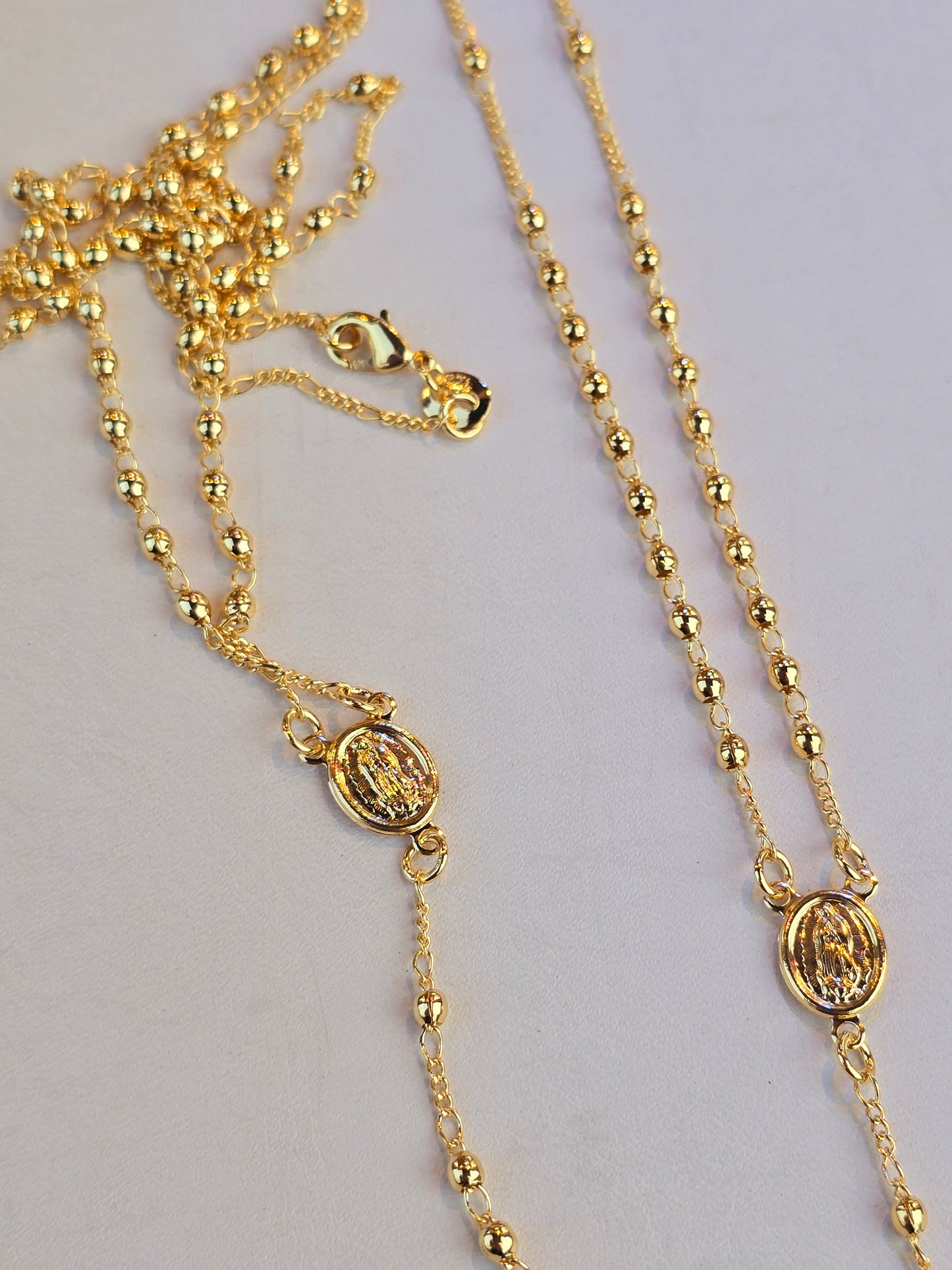 Rosario Gold Filled necklace Oro Gold Rosary elegant necklace 14K laminated gold