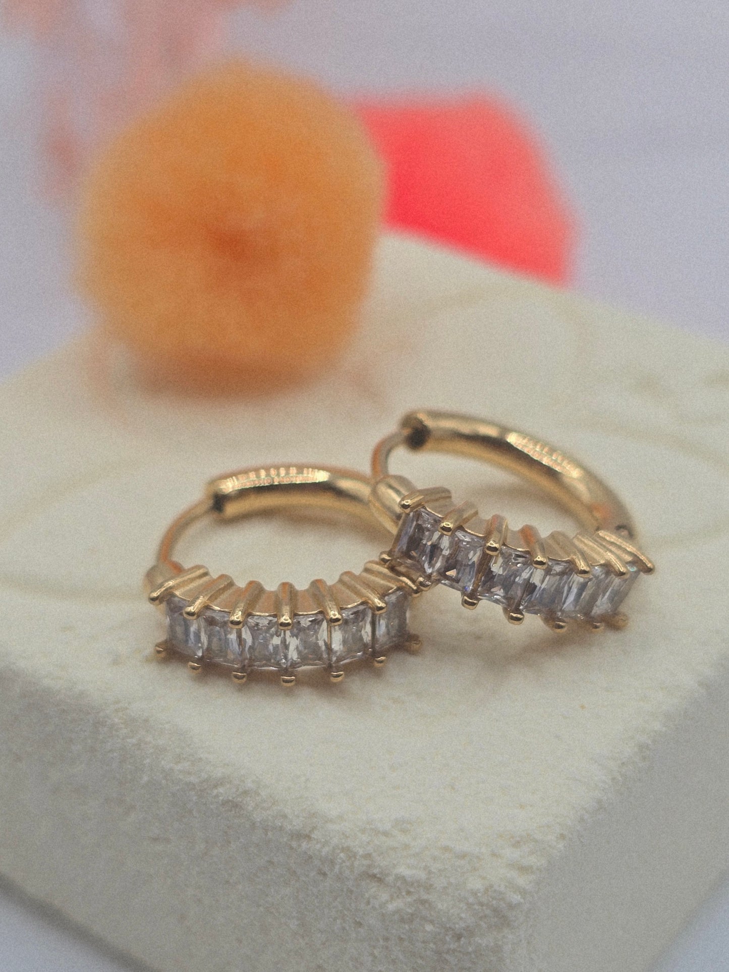 Earring hoops acero gold stainless steel ring aros con cristal