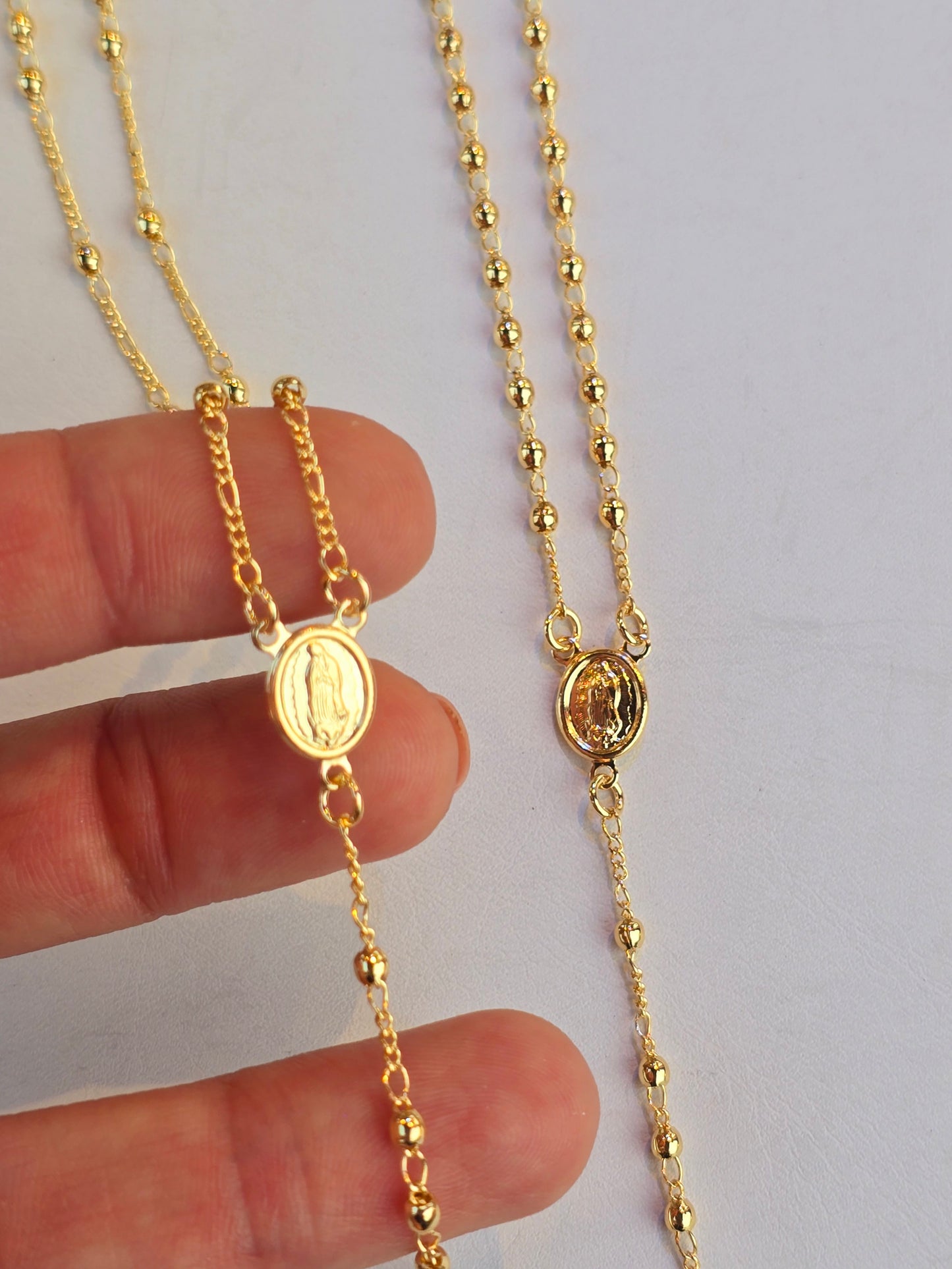 Rosario Gold Filled necklace Oro Gold Rosary elegant necklace 14K laminated gold